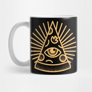 Pizza Illuminati Eye Conspiracy Mug